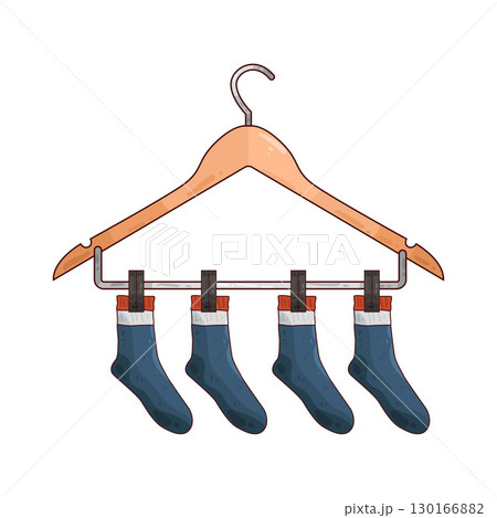 illustration of Socks Hanging On Hanger illustration of Socks Hanging On Hanger 130166882