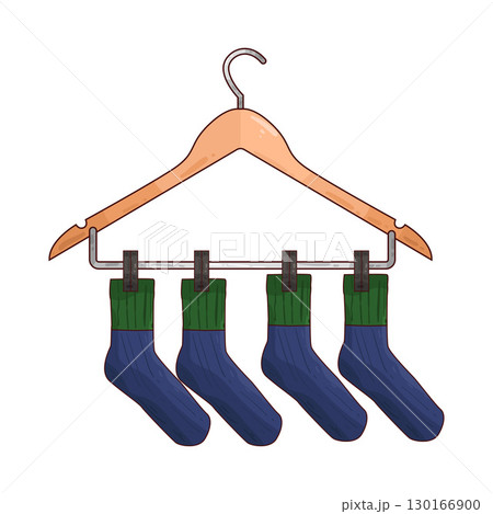 illustration of Socks Hanging On Hanger illustration of Socks Hanging On Hanger 130166900