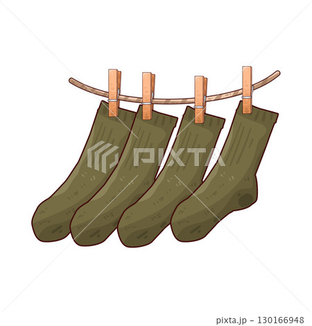 illustration of Socks Hanging On Rope illustration of Socks Hanging On Rope 130166948