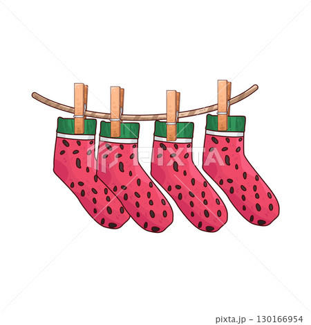 illustration of Socks Hanging On Rope illustration of Socks Hanging On Rope 130166954