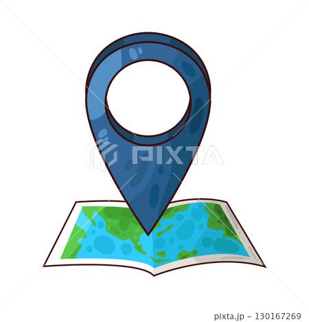 illustration of map with location pin 130167269