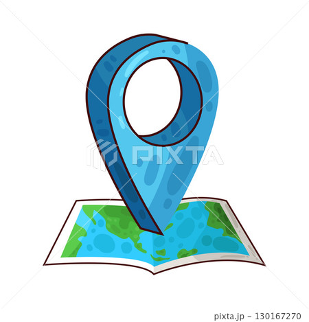 illustration of map with location pin 130167270