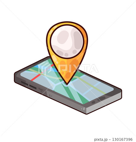 illustration of mobile map illustration of mobile map 130167396