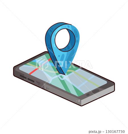 illustration of mobile map illustration of mobile map 130167730