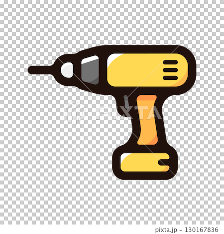 電鑽插圖圖示（工具、工具、工具材料） 130167836
