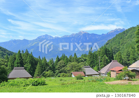 白馬の夏 青鬼の棚田から望む北アルプス 白馬の夏 青鬼の棚田から望む北アルプス 130167840