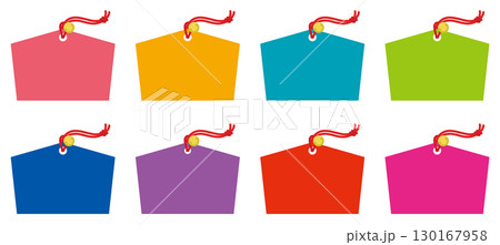 カラフルな絵馬のセット カラフルな絵馬のセット 130167958