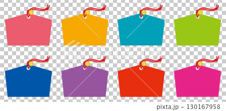 カラフルな絵馬のセット カラフルな絵馬のセット 130167958