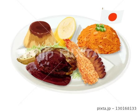 お子様ランチ（国旗付き） 130168133