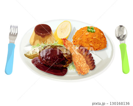 お子様ランチ（カトラリー付き）国旗なし 130168136