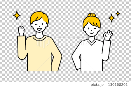 Simple adult men and women_happy 130168201