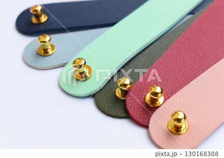 pastel colorful leather strap isolated on white background 130168308