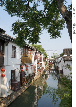 蘇州、山塘街の運河　中国 130168590