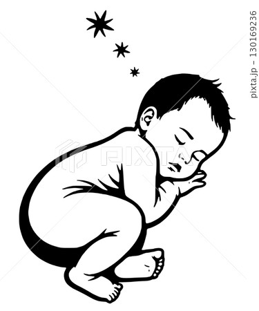 baby sleeping black and white concept baby sleeping black and white concept 130169236