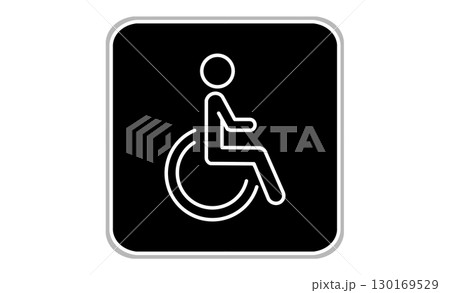 車椅子マークの線画アイコン 130169529