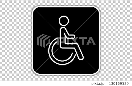 車椅子マークの線画アイコン 130169529
