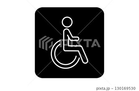 車椅子マークの線画アイコン 130169530