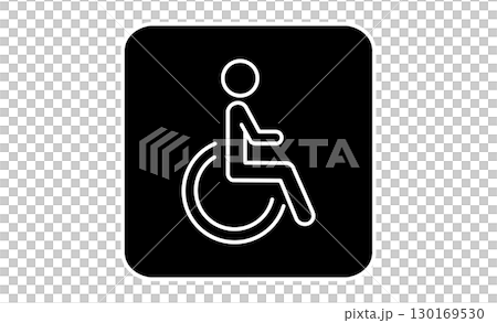 車椅子マークの線画アイコン 130169530