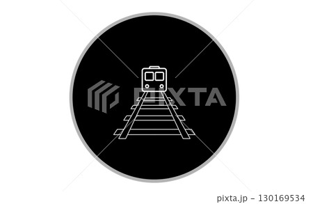 踏切注意を示す線画アイコン 130169534