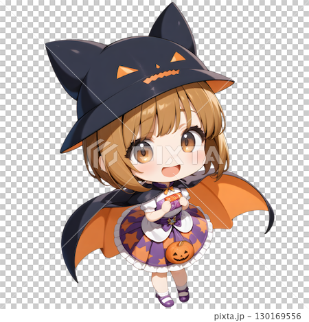 ハロウィンを楽しむ女の子 130169556