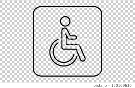 車椅子マークの線画アイコン 130169630