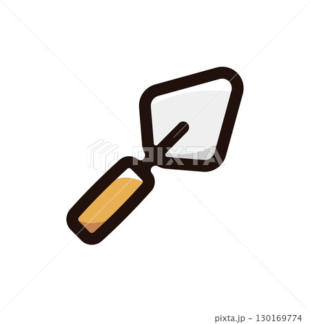 セメントコテ、左官コテのイラストアイコン（工具・道具・ツール素材） 130169774