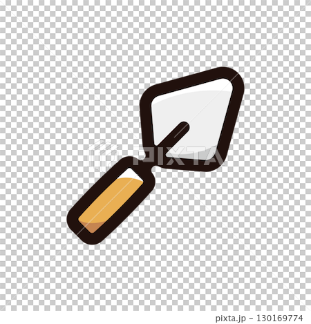 セメントコテ、左官コテのイラストアイコン（工具・道具・ツール素材） 130169774