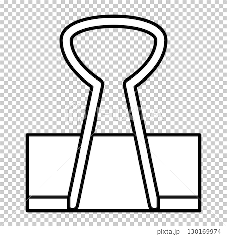 シンプルなダブルクリップのイラスト素材 130169974