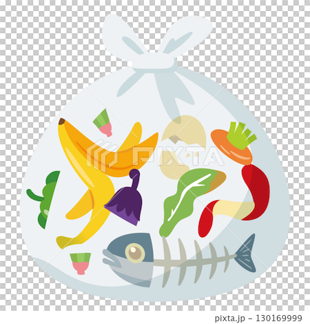 Illustration of garbage in a bag 130169999