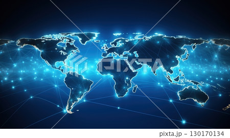 global network connection world map digital technology 130170134