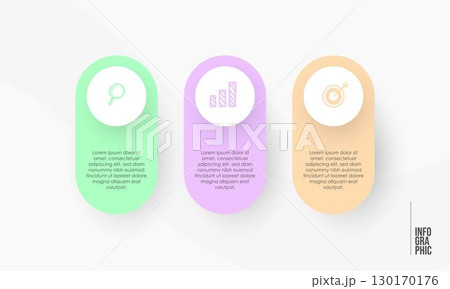 Infographic with numbered steps for presenting information 130170176