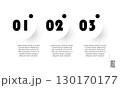 Infographic with numbered steps for presenting information 130170177