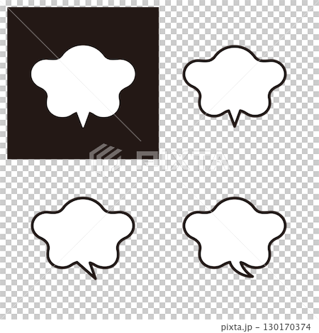 A simple set of rounded speech bubbles with squiggly curves A simple set of rounded speech bubbles with squiggly curves 130170374