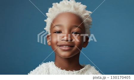 Young Boy with Blonde Hair Smiling 130170405