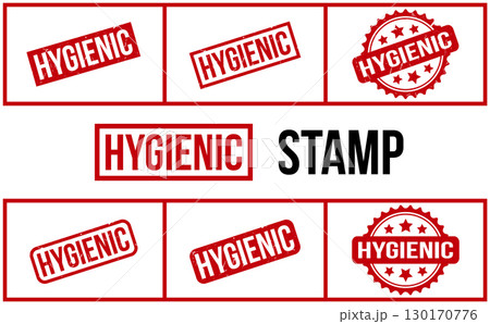 Hygienic Rubber Stamp Set Vector Hygienic Rubber Stamp Set Vector 130170776