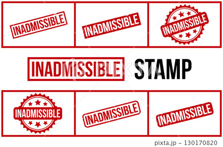 Inadmissible Rubber Stamp Set Vector Inadmissible Rubber Stamp Set Vector 130170820