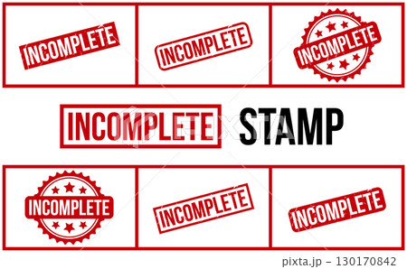 Incomplete Rubber Stamp Set Vector Incomplete Rubber Stamp Set Vector 130170842