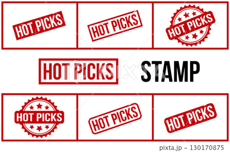 Hot Picks Rubber Stamp Set Vector 130170875