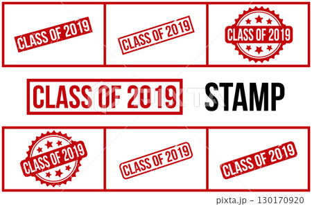 Class of 2019 Rubber Stamp Set Vector 130170920