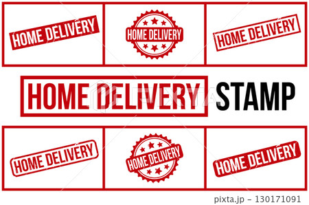 Home Delivery rubber grunge stamp set vector 130171091