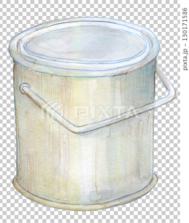Watercolor illustration paint can 130171586