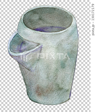 水彩イラスト　和食器　片口 130172179