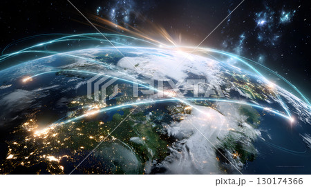 A futuristic satellite collecting climate data from Earth with glowing interface overlays. Perfect for science, tech, and environmental awareness content. A futuristic satellite collecting climate data from Earth with glowing interface overlays. Perfect for science, tech, and environmental awareness content. 130174366