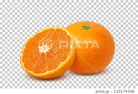 Mandarin orange illustration realistic white background 130174396