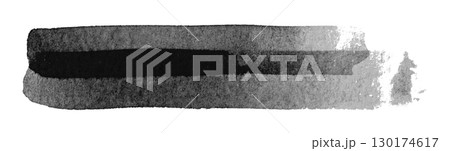 black watercolor background. Artistic hand paint. Isolated on transparent background. 130174617