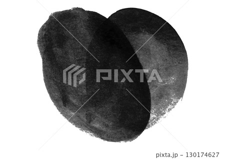 Black watercolor circle pattern isolated on transparent background Black watercolor circle pattern isolated on transparent background 130174627
