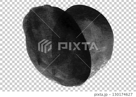 Black watercolor circle pattern isolated on transparent background Black watercolor circle pattern isolated on transparent background 130174627