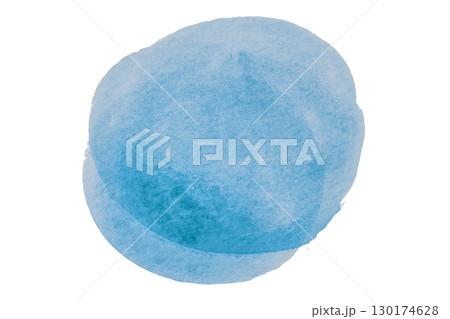 Light blue circle pattern watercolor, isolated on transparent background. 130174628