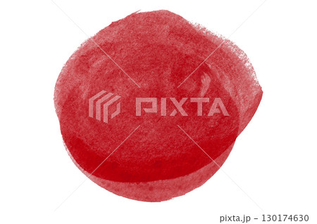 Red circle watercolor pattern isolated on transparent background. 130174630
