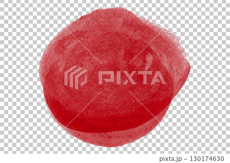 Red circle watercolor pattern isolated on transparent background. 130174630